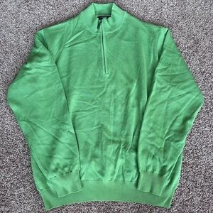NWT‎ Vintage Y2K Greg Norman Green Quarter Zip Mock Neck Pullover Sweater